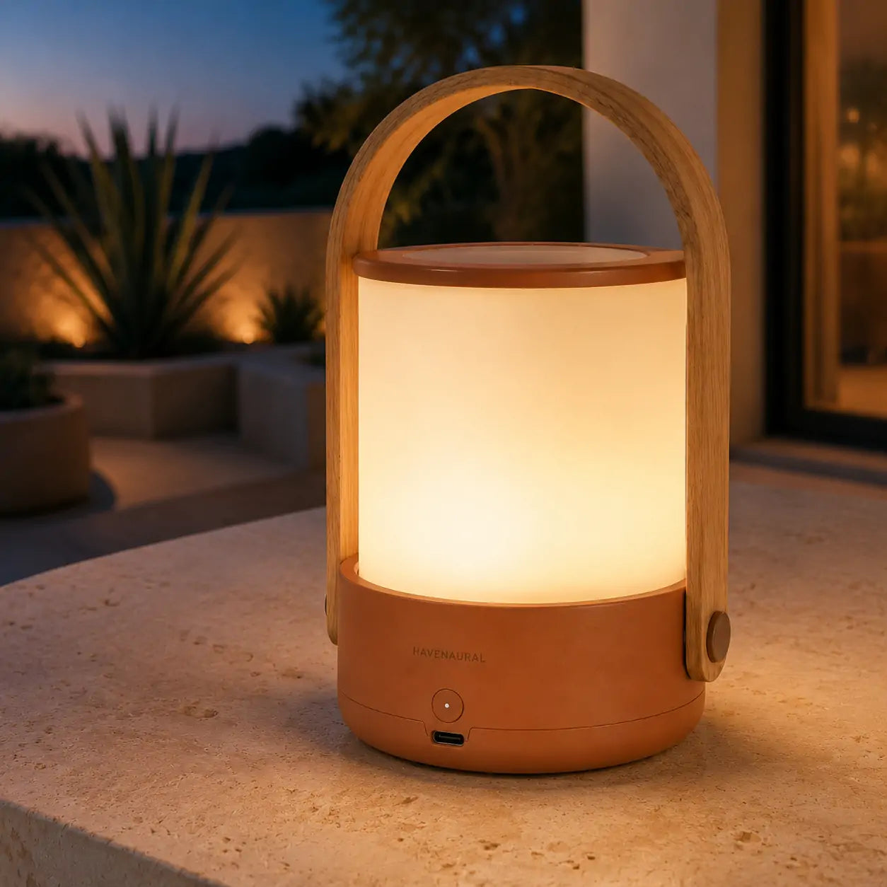 MesaGlow Rechargeable Lantern in a styled home setting