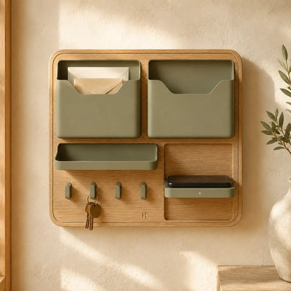 FlexNest Modular Entry Organizer in a styled home setting