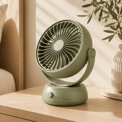 PatioHalo Table Fan in a styled home setting