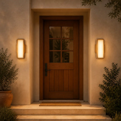SolNest Solar Entry Light Pair in a styled home setting